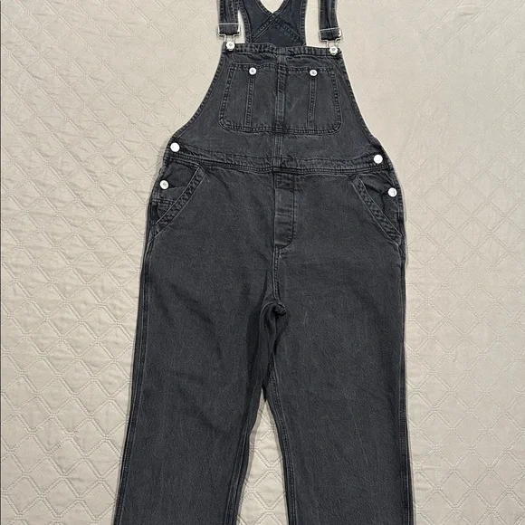 We The Free Boyfriend Washed Black High-Waisted Denim Overall. - Picture 5 of 15